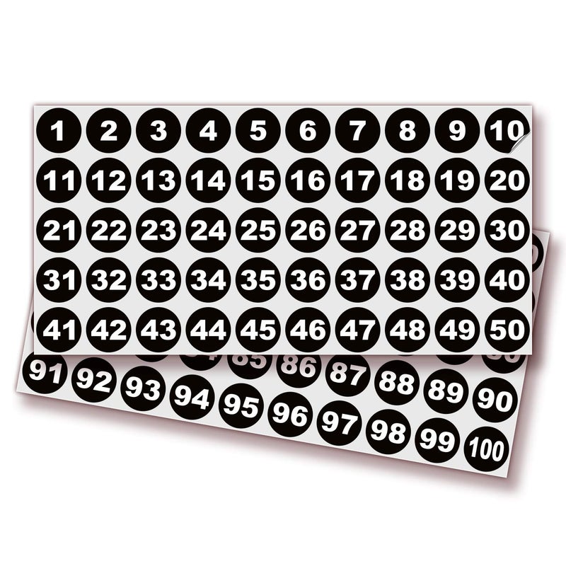 iSYFIX Black Consecutive Number Stickers â€“ 1 to 100, 1-inch, 1 Set â€“ Vinyl Self Adhesive Premium Decal, Ideal for Inventory, Storage, Organizing, Boxes, Bins, Toolbox, Lockers & More, Indoor/Outdoor - Image 1